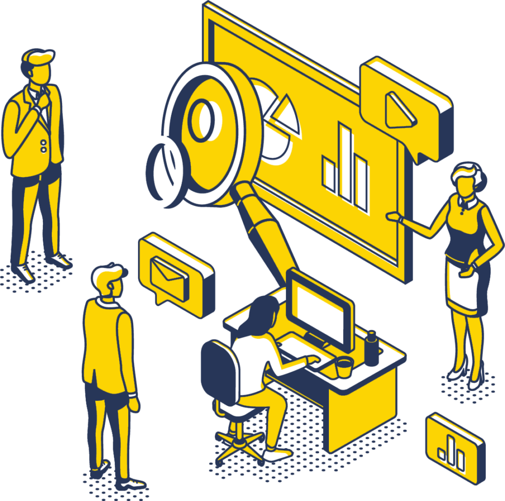 Illustration representing PATHEARN’s solutions for business analytics and optimization.